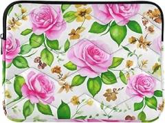 Watercolor Roses Green Leaves Laptop Cases Case for Laptop 14 Inch Portable Electronic Device Cover