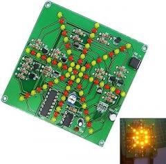 Electronic DIY Kit Flash Light Kits 73 LEDs Red Yellow Dual-Color Flashing Soldering Practice Board PCB Circuit Training Suite