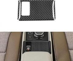 Real Carbon Fiber Electronic Parking Brake Covers - for BMW i3 2013-2022, 3PCS Electronic Parking Brake Protective Covers, Durable Carbon Fiber Automotive Accessories (Black)