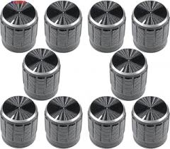 10PCS/Lot Black Metal 6 Mm Knurled Shaft Insert Dia. Potentiometer Control Knobs Switch Knob 15mm X 16.5mm Height New 2025 For Arrival High Reliable Electronic Component, Stable Performance