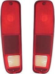 Tail Light 2pcs w/Bulb Left Right Side Clear & Red Taillights Lenses Truck for E350 1975 Econoline Club Wagon 1977-1991 D5UZ13405A FO2800101