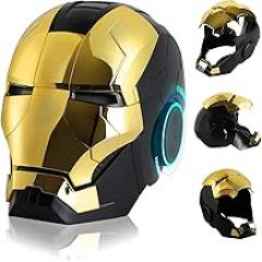 Helmet Man MK5 1:1 Cosplay Mask Electronic Open/Close Voice Control for Adult Helmet Touch Sensor Black Gold