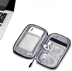 Travel Cable Organizer Pouch, Portable Electronic Digital Accessories Storage Pouch Bags for Cables, USB Flash Drive, Plug, Phone, Earphone and More (Black)