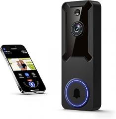 1080p Wireless Video Doorbell Camera, AI Human and Motion Detection, Battery Powered, 2.4G WiFi Only, Cloud Storage (Sold Separately), Night Vision, 2 Way Talk