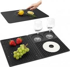 4-in-1 Bar Mats, Multifunctional Folding Cocktail Mat with Cutting Board, 18