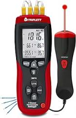 Triplett TMP74 4-Channel Thermocouple Datalogger Plus IR Thermometer, Data Logger