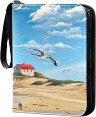 Manga Lighthouse Collectible Trading Card Albums,4-Pocket Card Binder with 50 Removable Sleeves with Zipper Game Card Collection Binder Album Holder