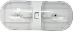 Command Electronics OEM 12V Incandescent RV Double Interior Dome Light with Rocker Switch – Made in USA – Surface Mount – 1-Pack, White