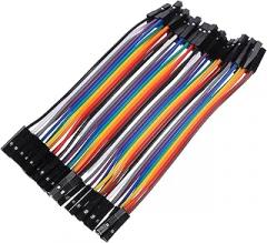 ARTIBETTER 40pcs Female to Female Jumper Wires Cables Breadboard Compatible Jumpers for Electronic Projects Connectors Spacing