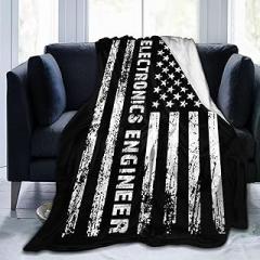 Electronics Engineer American Flag Throw Blanket for Couch Bed Sofa Super Soft Cozy Throw Blanket 40