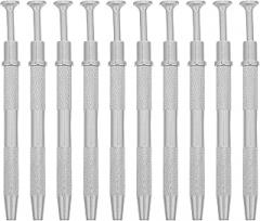 Generic 10pcs Piercing Ball Grabber Tool - Electronic Picker Pen With 4 Prongs For Small Parts Screw Ic Chip - Jewelry Metal Tweezers Grabber Tool For Hobby Assembly Maintenance Silver