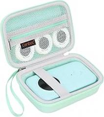 Canboc Hard Case for Phomemo D30 D35/Memoking D30/NIIMBOT D11 Label Maker, Portable Thermal Bluetooth Mini Label Printer Storage Bag, Mesh Bag fit Label Paper Tape Cable, Mint Green