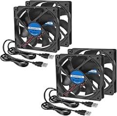 4Pcs 92mm USB Fan 92mm x 25mm Cooling Fan 5V 9225 USB DC Brushless Small Computer Case Fan Cooler for 3D Printer Cooling Electronics Air Purifier Cooling DIY Projects