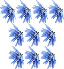 Milisten Artificial Daisy Flower Heads 10pcs Mini Faux Chrysanthemum Fabric Flowers for DIY Hair Clips Wedding Home Decor Craft Supplies Light Blue