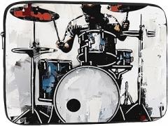 Drummer Printed Laptop Bag for Men Women Shockproof Laptop Bag for Travel Office School, black, 10 inch