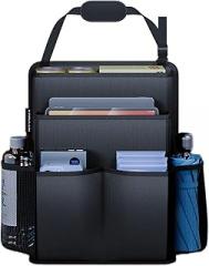 Car Front Seat Organizer – Multi-Layer Hanging Storage with Divider, Heavy-Density Oxford – Dual Use as Seat Back & Trunk Organizer