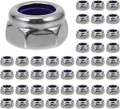 Cabilock 100pcs M5 Nylon Insert Lock Nuts, 8mm Width Stainless Steel Fastening Nut Set for Electronics and Industrial Use