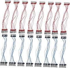 Tofficu 20pcs Copper Connection Wire Alligator Clips Dual-Headed Testing Wires for Electronic Circuits for Physics Labs and Student Experiments