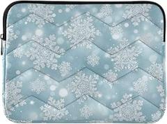 Silver White Snowflakes Laptop Cases Case Laptop Portable Electronic Device Cover Medium