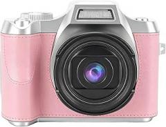 Zopsc 4K Digital Camera, 48MP Pixels 18x Digital Zoom 2.4 Inch HD Display, Autofocus Picture Camera for Beginners, with Electronic Image Stabilization, Keychain Design, (Pink)