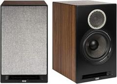 ELAC Debut Reference B6.2 Bookshelf Speakers - (Pair) Black Baffle, Walnut Cabinet
