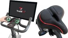 Dual Bike Fans with Phone Tray + Extra Wide Bike Seat for Original Peloton Bike and Bike+ Bundle - Accessories for The Peloton Bikes
