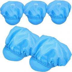 TOYANDONA 5pcs Static Working Hats Blue Breathable Dustproof Caps for Cleanrooms Electronics Food Factory Workshop Use