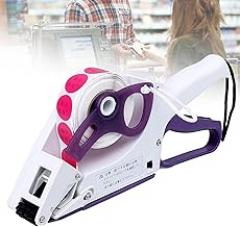 Label Applicator, Handheld Barcode Sticker Gun, Automatic Labeler Supermarket Price Labeling Machine for Round Bottles, Boxes, Fruits Labeling