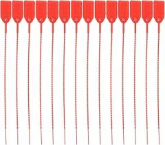 100Pcs Red Self-Locking Cable Ties with Labels for Anti-Tamper Security, Wire Tag Zip Ties for Electronics and Logistics Cord Management