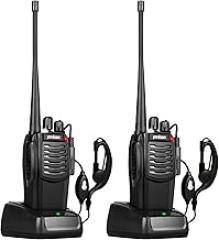 pxton S1 walkie talkies for Adults with earpieces and Rechargeable 1500mAh Li-ion Battery，walkie Talkie has VOX，TOT，Emergency Alarm，Battery Low Alert，Flashlight，Scan Function（2 Pack）