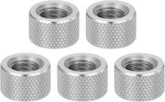 Pack of 5 M10 Flat Knurled Nuts 304 Stainless Steel Flat Head Diamond Knurled Through Hole Adjustment Nut Fasteners for Electronics Machines D16 x H10 mm