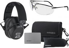 TITUS Slim-line Earmuffs and Safety Glasses Combo Pack