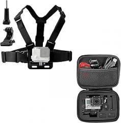 Chest Harness Mount Small Carrying Case Compatible with Gopro Hero 13 12 11 10 9 8/AKASO EK7000 Brave 4 7/WOLFANG/Icefox Action Camera Accessories