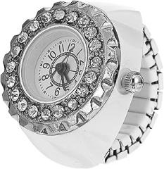 BESPORTBLE Fashion Diamond Ring Watch Women Diamond Decorative Watch Zinc Alloy Ring Electronic for Daily Wear