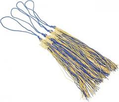 Milisten 4pcs Graduation Cap Tassel Set with Gold and Blue Charms, Graduation Pendant Accessories for Bachelor and Master Gown Decorations, Graduate Ceremony Hanging Ornaments