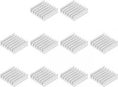 uxcell 19x19x5mm Silver Tone Self Adhesive Aluminum Heatsink Electronics Cooler for IC, MOS 10 Pcs