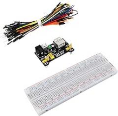 DGZZI 1Set Electronics Fun Kit(1PCS Power Supply Module + 1PCS Solderless 830 tie-Points Breadboard + 65pcs Jumper Wire) for Arduino