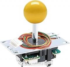 SANWA JLF-TP-8YT Arcade Joystick (Yellow Ball Top) - Premium, High Precision, Responsive Controls, Multi-Platform Compatible - Ideal for Gaming Enthusiasts, for Arcade Jamma Game 4 & 8 Way Adjustable