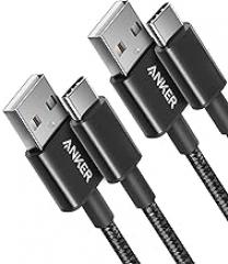 Anker Cable [2 Pack 3ft], USB A to USB C Cable for iPhone 17 Series,Samsung Galaxy S10 S10+, LG V30, Beats Fit Pro and More (Black).