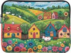 Laptop Sleeve Protective Portable Electronic Device Cover Farmhouse Animals Shockproof Protective Notebook Case