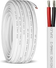 10 Gauge Marine Wire,10 AWG 50ft Marine Grade Wire Duplex Tinned Copper Heavy Duty Sheathed Electrical Cable for Boat/Automotive/RV/Camper/Trailer