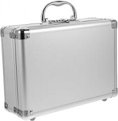 Metal Tool Carrying Case with Password Lock Portable Briefcase for Tools Accessories and Electronics Organizer with Handle for Travel and Storage