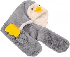 Milisten Baby Winter Hat Scarf Set for Girls Plush Fleece Ear Protection Beanie Thick Warm Cap for Toddlers and Infants for Cold Weather Grey