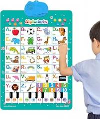 Talking Poster - Learning Toy at Preschool, Electronic Interactive Alphabet Wall Chart for Early Learning Water and Safe Use Ages 1-6 Boys Girls Kindergarten School Nursery Home Classroom