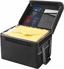 Fireproof Document Box 1832°F, Waterproof File Organizer - Foldable, Portable for Home, Office, Travel - Holds Passports, Files, Electronics
