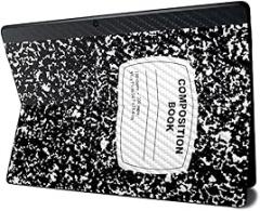 MightySkins Carbon Fiber Skin for Microsoft Surface Pro X - Composition Book | Textured Carbon Fiber Finish | Easy to Apply, Remove, and Change Styles | Made in The USA