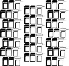 20 Pack New Nano and Micro Sim Adapter With Eject Pin Needle - Easy to Use and Store - Black