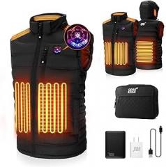 COREEDGE Heated Vest for Men with Detachable Heated Hood, Electric Vest for Men with Battery Pack Included