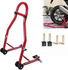Heavy Duty Motorcycle Stand Lift, 1000 lbs Front & Rear Combo Paddock Stands, Adjustable Universal Wheel Lift for Sportbikes, Dirt Bikes & Cruisers(Red,Rear Wheel)