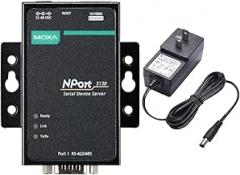 Moxa NPort 5130 with Adapter - 1 Port Device Server, US Plug, 10/100M Ethernet, RS422/485, DB9 Male, 12-48VDC, 0 to 55°C (Adapter Included)